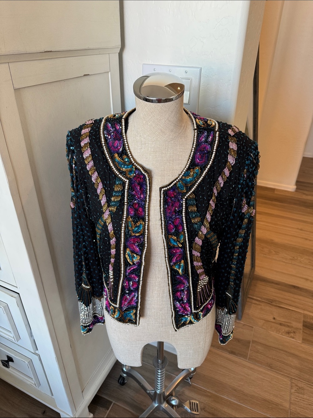 Vintage Swee Lo S embellished beaded cropped jacket